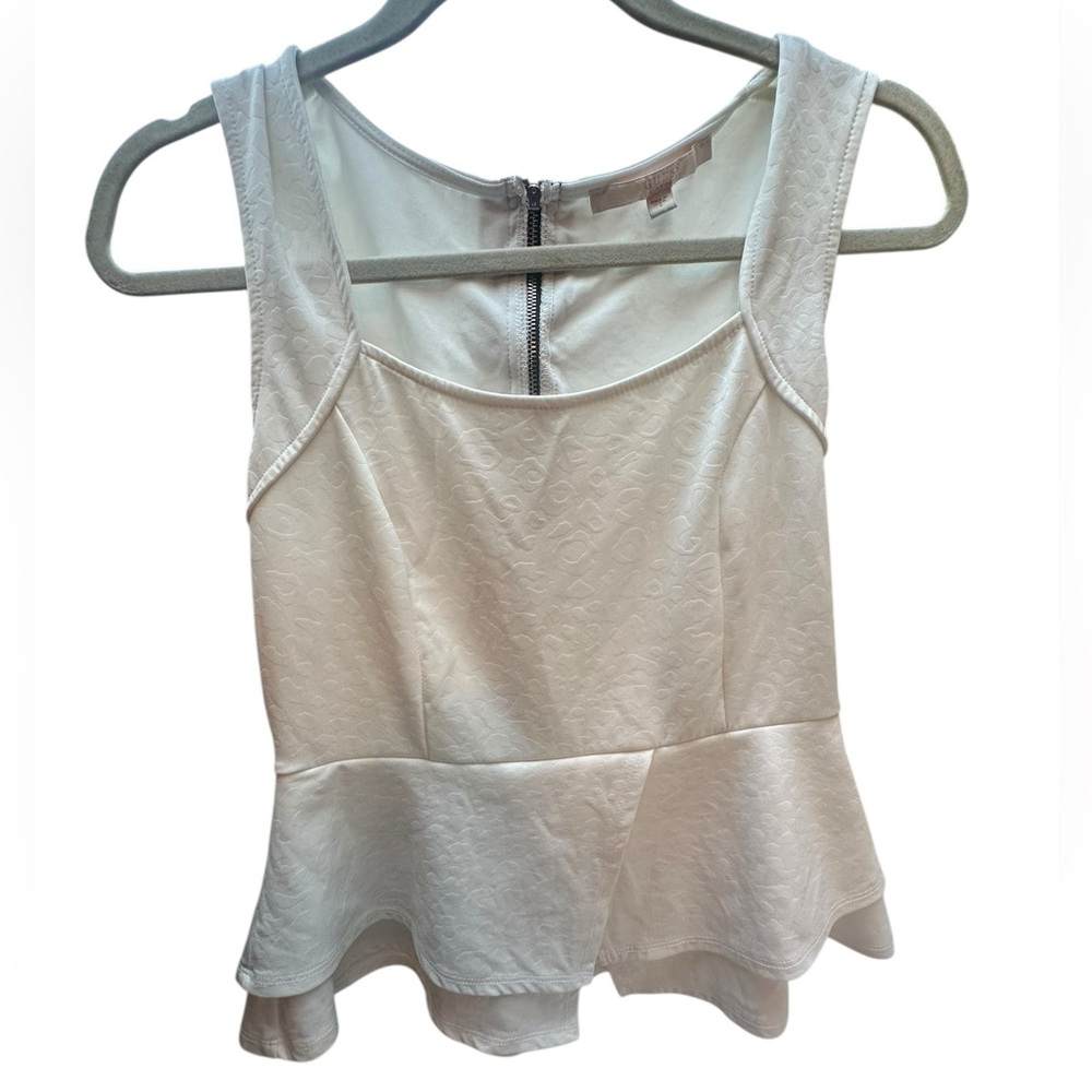 Guess Cream Peplum Blouse